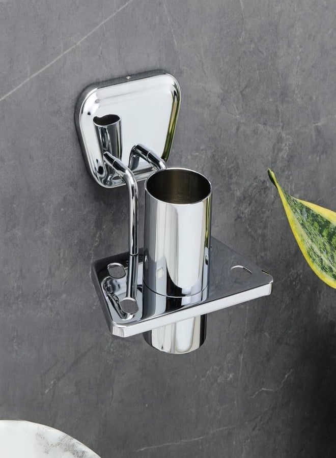 فورتون حامل أكواب من الفولاذ المقاوم للصدأ من الدرجة 304 من FORTUNE للحمام/حامل فرشاة أسنان/حامل معجون أسنان/إكسسوارات الحمام - طلاء كروم (عبوة من قطعة واحدة) - Image 2